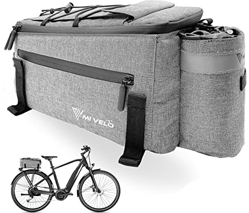 MIVELO - Fahrradtasche für Gepäckträger - Kühltasche Fahrrad - isolierte Gepäckträgertasche - wasserabweisend - 10L - grau