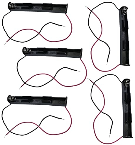 AЕRZETIX - C52762 - Satz von 5 Gehäuse/batteriehalter/batteriehalterung/batteriefach/ladegerät/Halterung für 2 batterien AAA 1.5 V - 94x13x12 mm - aus Kunststoff