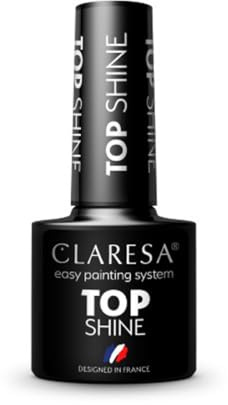Claresa Top Shine No Wipe Überlack innovativ UV LED Top Coat für Hybrid Nagellack Glänzendes Finish, Schützt, Transparent, 5ml