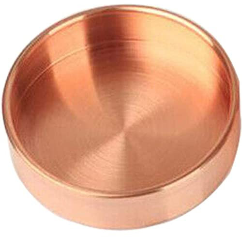 Plateau rond en cuivre décoratif en métal pour bijoux, maquillage, articles de toilette, vaisselle de cuisine, 14 cm