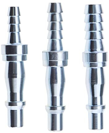 The Lord of the Tools 3PCS Quick Release Euro Hose Compressor Fittings 3/8 Inch Hose Barb 6.7mm 8mm 10mm Stainless Steel Air Line Hose Connector Male Thread Coupler Fitting