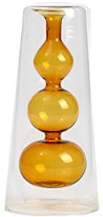 TONZN Kürbisvase, transparentes Glas, Blumenlilie, Hyazinthe, Blumenarrangement, Homestay-Desktop-Dekoration (Farbe: Gelb) (Gelb)
