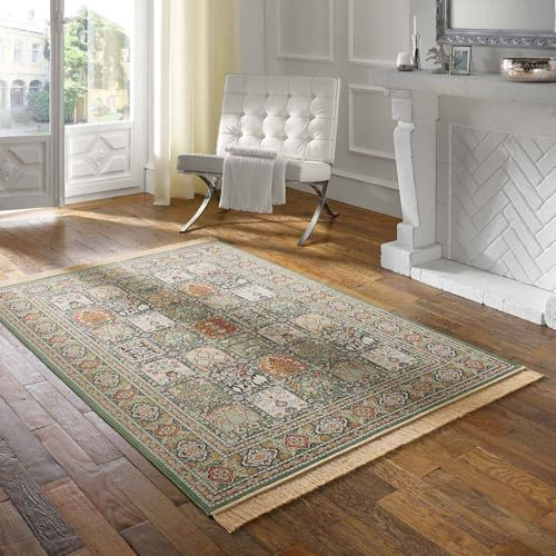 Taracarpet Teppich Palazzo Royal Vintage Felder Moud grün 195x300 cm Kurzflor Orientteppich für Wohnzimmer Esszimmer und Schlafzimmer