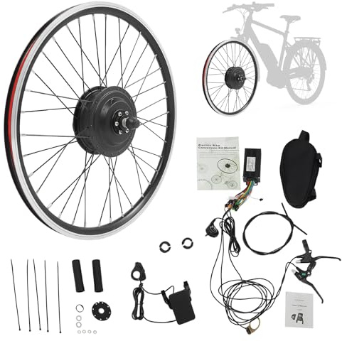 JINPRDAMZ 24 Zoll 500W 36V Ebike Umbausatz mit LCD Display, Frontmotor Fahrrad E-Bike Hub Umbausatz, E-Bike Vorderrad Umbausatz Kit Elektrofahrrad Umbausatz