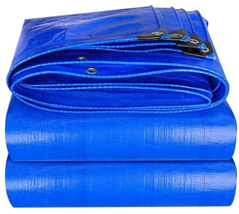 Allzweckplane Schutzplane Plane mit Ösen Abdeckplane Aus LKW Planenstoff Wasserdicht & Reißfest, 0.32mm für Artenmöbel Holz Pool Trampolin Auto, Anpassbar blais (Color : Blue, Size : 2x1m)