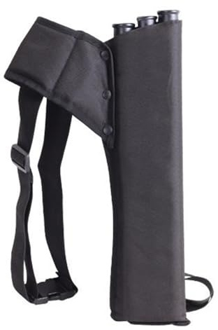 Calager Archery Hip 3-Tubes Quiver,Adjustable Archery Bag Durable Three-tube Design Arrow Holder Sports for Accessories, Gear, Tools, Release Tab, Score Card Black