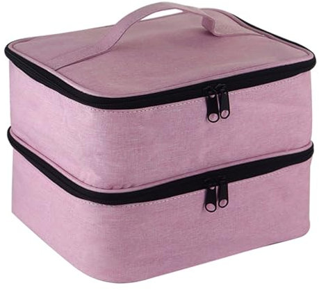 Qikam Nagellack Aufbewahrung Tasche | Nagellack Tasche Für 30 Nagellack (bis Zu 15 ML) Und Nagellampe | Nagellack Organizer | Tragbare Kosmetikoffer Für Nageltrockner Und Nagellack Zubehör