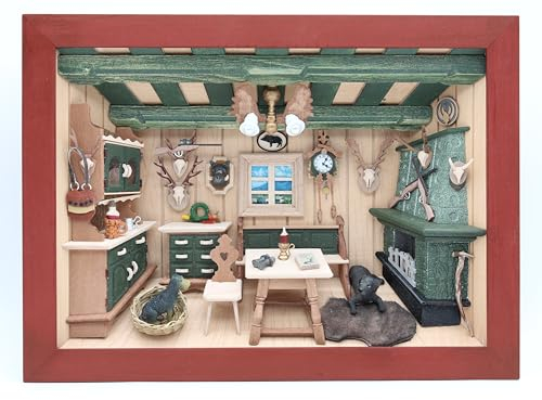 Dorsch 3D Bild aus Holz: Im Jagdzimmer