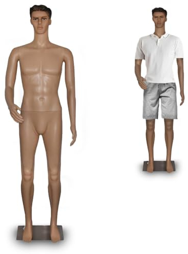 BITUXX Schaufensterpuppe Männlich Schaufensterfigur Mannequin Schneiderpuppe beweglich 190cm