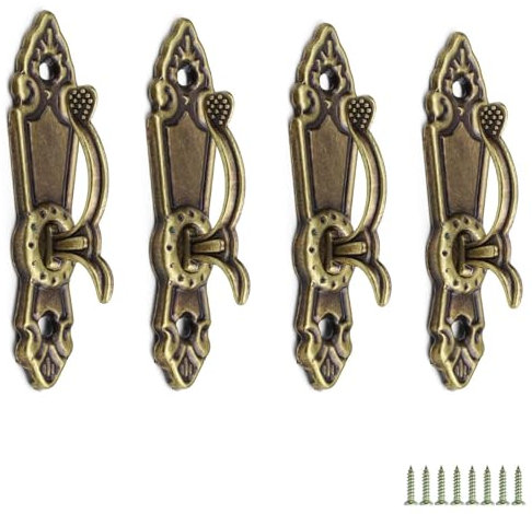 0XBIT Ganci Tende, 4 Pezzi Fermatenda in Lega Zinco, Bronzo, Montaggio Parete per Tende, Finestra, Asciugamano, Borsa