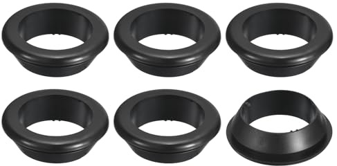 QUARKZMAN 6pz Passacavo 40mm ID 50mm Guarnizione per Cavi Passacavo in Gomma Gommini Passacavo Elettrico per Firewall Guarnizione per Cablaggio Elettrico, Nero