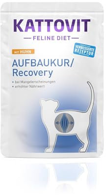 KATTOVIT - Recovery Nassfutter für Katzen - Diät-Katzenfutter im Frischebeutel für Katzen mit Untergewicht, nach Verletzungen oder OP. Katzen-Nassfutter für ausgewachsene Katzen | 24 x 85 g