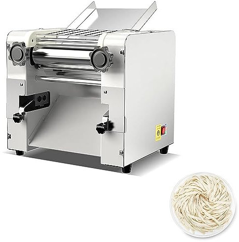 Professional Dumpling/Noodle Maker Machine with Square Noodle Knife Set - Stainless Steel Electric Pasta Maker Automatic Noodles Cutter for Spaghetti, Fettuccine, and Pizza Dough Roller