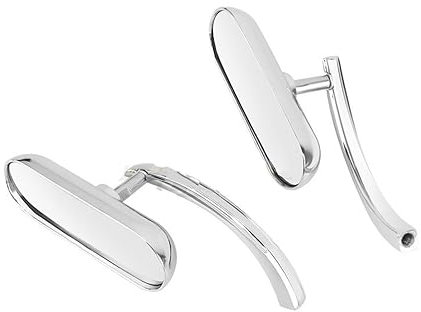 Lenkerendenspiegel Motorrad Chrom Mini Oval Spiegel Metall Rückspiegel 8mm 10mm Für Universal Motorrad Spiegel
