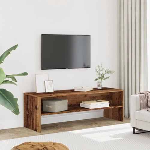 Sufrk Meuble TV en bois ancien 120 x 40 x 40 cm en aggloméré, meuble TV mobile, meuble de télévision, meuble industriel table basse vintage console pour salon
