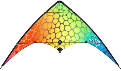 HQ Design Ecoline Orion Lenkdrachen Zweileiner Flugdrachen für Erwachsene und Kinder ab 10 Jahren 74x140cm inkl. 20kp Polyesterschnüre 2x30m auf Spulen 2-5 Bft