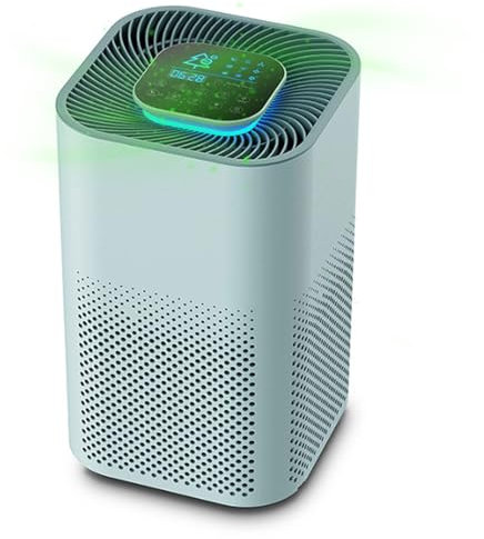 Purificador de Aire para Habitaciones y dormitorios Grandes, Filtro Hepa Limpia el 99,97% de Virus, Polen, Polvo, Humo y alergias Purificador de Aire, Control Remoto y táctil
