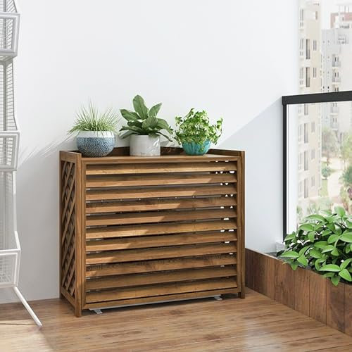 Sichtschutzwände aus Holz für den Außenbereich, Außenabdeckung aus Holz für Gartenklimaanlagen, Ausstellungsständer für Blumentöpfe, Rahmen für Klimaanlagengestelle, dekorative Heizkörperabd