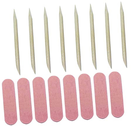 Outils de Manucure en Bois 100 Sets pour Limer et Lisser les Ongles