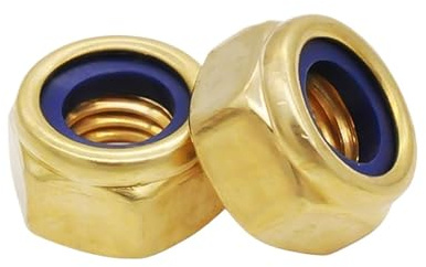 M4 M5 M6 M8 M10 M12 Kupfer-Kontermutter Sechskant Selbstsichernde Schraubkappe Messing Nylon-Kontermutter(M5 (10pcs))
