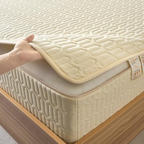 Fodera per Materasso Matrimoniale con Cerniera 160x190 Personalizzabile Coprimaterasso Trapuntata Singolo Lenzuolo Angoli Proteggi Materasso Topper Lavabile Rivestimento Alto 5-40cm(70X190+5cm,E)