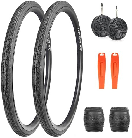 ZUKKA Pack de 2 neumáticos plegables de 28 pulgadas, 700 x 28 C, neumáticos de repuesto para bicicleta de carretera, más 2 unidades, manguera para bicicleta