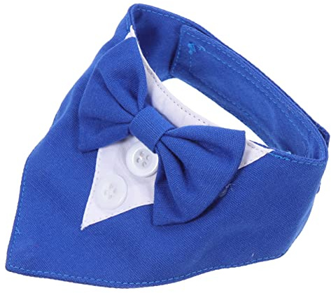 Toyvian Englischer Hundeschal mit Schleife Verstellbares Waschbares Bandana für Große Hunde und Welpen Stilvolles Haustierhalstuch für Partys und Besondere Anlässe in Blau Xs