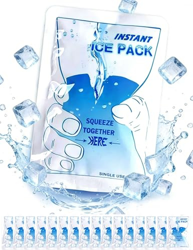TOOHAO Bolsa de Hielo para Lesiones, 16 Piezas ice pack, Bolsa Frio Instantaneo para Aliviar el Dolor, Hinchazón, Inflamación, Esguinces, Dolor de Muelas, para Deportistas y Actividades al Aire Libre