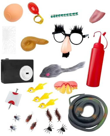Tktouci Streiche Adventskalender Set - 24 Countdown Weihnachts Trick Kalender | Partyzubehör Scherz- Und Streichspielzeug - Für Kinder Erwachsene Mädchen Männer Frauen Aprilscherz Halloween Gag