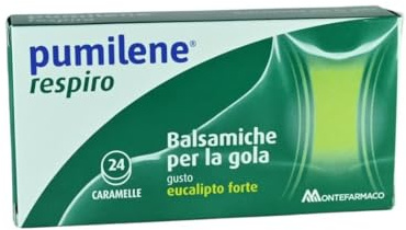 Pumilene respiro 24 caramelle balsamiche per la gola gusto eucalipto forte