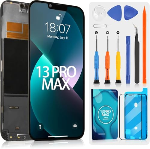 ARSSLY Écran LCD pour iPhone 13 Pro Max LCD Display pour iPhone 13 Pro Max 2484 A2641 A2643 A2644 A2645 Ecran Replacement Digitalizer Touchscreen Assemblée avec Outils, Noir Incell