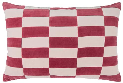 BUTLERS Dekokissen 60x40 cm Baumwoll-Samt -Checker Velvet- Zierkissen für Couch und Sofa | Sofakissen für Wohnzimmer und Bett
