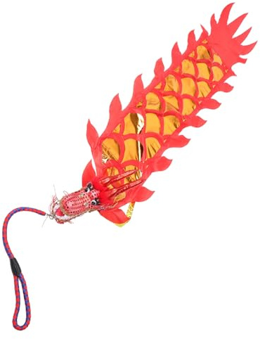 ELAYARD Décoration Nouvel an Chinois Dragon 3D avec Rubans Colorés Jouet Dragon Enfant Accessoires Danse pour Fête