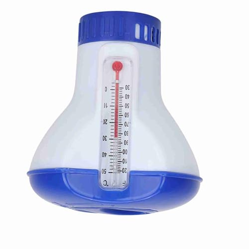 Badafaci Dispenser per Compresse di Cloro, Dispenser per Prodotti Chimici per Piscine Galleggianti con Termometro per Piscine Interrate, Vasche Idromassaggio e Spa