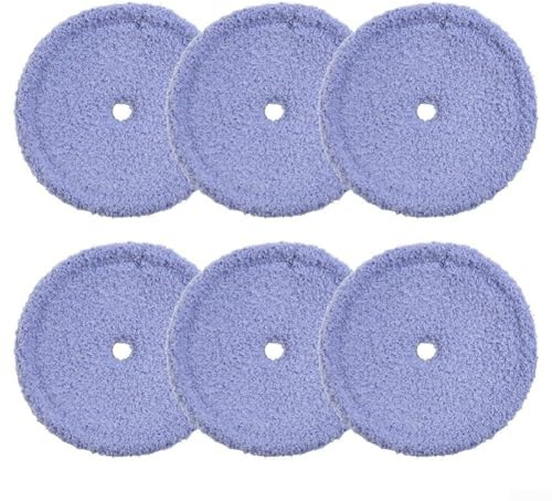 HEBEOT Washable Mother Yarn and Microfiber Mop Pads Set for EVERYBOT Edge RS500 RS700 Robot Vacuum, 160mm Diameter, Dual Wiping and Scrubbing Reusable Machine Washable Cleaning(6PCS)