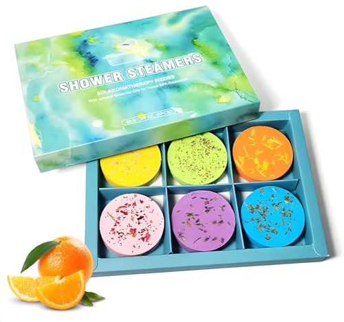 6pcs Tablettes de Douche D'aromathérapie,Set de Bombes de Bain 40g*6,Natural Essential Oil Relaxation Bombes de Bain,pour SPA et Traitements de Relaxation Personnels Revigorant et Relaxant.