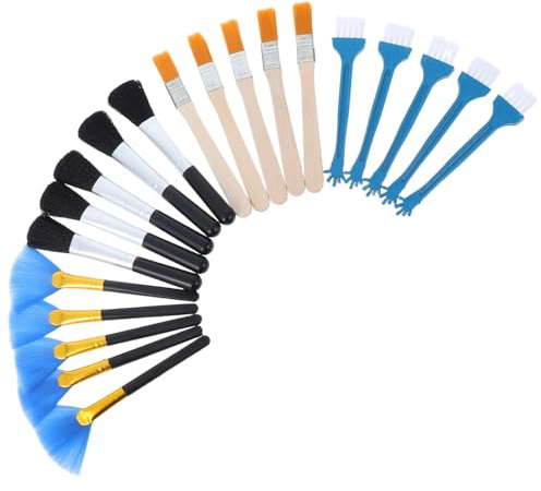 TOYZFRIENDY Kit de Nettoyage Clavier Ordinateur Portable 20 Pièces – Mini Brosses de Précision pour Clavier, Appareil Photo, Écran – Brosses Antistatiques Souples pour Nettoyage Électronique,