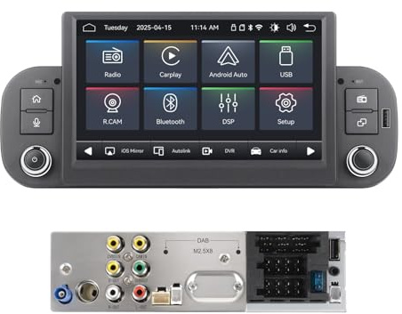 MAVYULQEF Autoradio Linux Plug & Play con Connettore Originale per Fiat Panda 2013-2025, Wireless CarPlay Android Auto, Bluetooth Vivavoce, RDS, FM/AM, USB