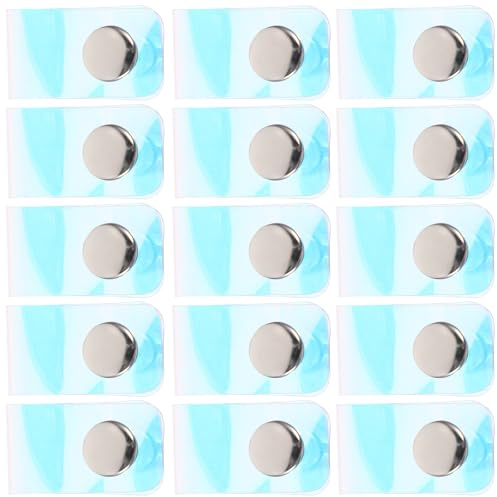 Lurrose 15pcs PVC Snap Button Cable Ties Set Self-Locking Cord Organizer Straps for Earphone and Data Cable Storage Colorful for Home and Travel