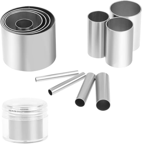 YSTrillion Circular Cutter Set,12 Piece Stainless Steel Round Circle Polymer Clay Cutters,Sculpting Clay Tool,Mini Cookie Cutters,Punch Tools for Clay Pottery Craft with Storage Case-Silver