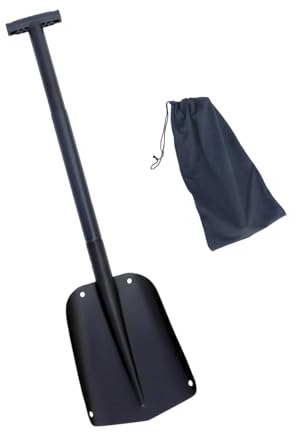 Pala da neve compatta invernale con borsa portaoggetti Caratteristiche manico ergonomico antiscivolo e costruzione leggera di durata Pala da neve in alluminio leggero