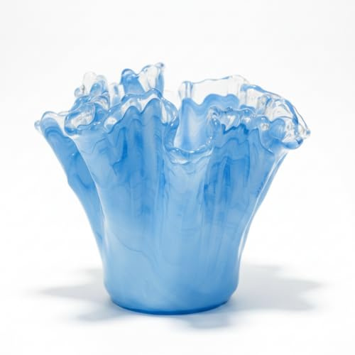 Tammaro Home Murano Glas Vase Blau Farbe Eiche Modell