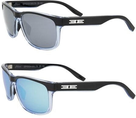 Epoch Eyewear 2 Delta Sonnenbrillen Crystal Blue Schwarz Frame Smoke Lens Blue Mirror Lens
