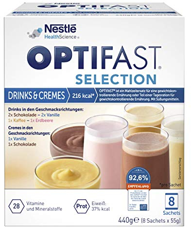 OPTIFAST® KONZEPT Probierpaket mit Diät Shakes und Cremes zum Abnehmen | eiweißreicher Mahlzeitersatz mit wichtigen Vitaminen und Mineralstoffen | schnell zubereitet und lecker im Geschmack |8 x 55g