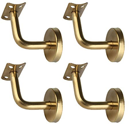 ETOPARS Juego de 4 soportes para pasamanos de escalera de acero inoxidable para montar en la pared, soportes de riel de escalera con cubierta de base