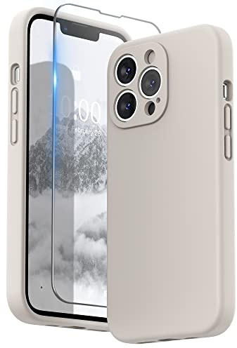 SURPHY für iPhone 13 Pro Hülle Silikon mit Displayschutzfolie | Case mit Kameraschutz Stoßfeste Handyhülle für 6,1 mit Erhöhter Randschutz