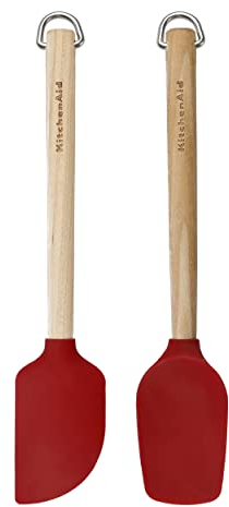 KitchenAid 2pc Mini Birchwood Spatulas Set - Empire Red