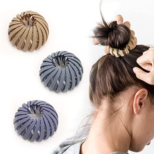 Luvadeyo 3 Stück Haarspangen für Damen, Vintage Vogelnest Haarklammern Große Haarclips Haargreifer Haar Accessoire Haarschmuck für Mädchen Damen, Einfarbig