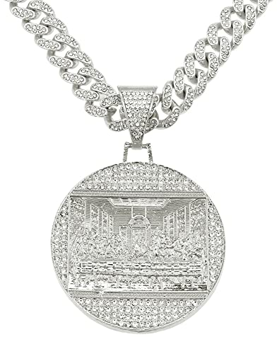MAYIYAHO Letztes Abendmahl Anhänger Big Iced Out Bling Zirkon Gold Farbe Charm Halskette Mode für Männer Hip Hop Schmuck