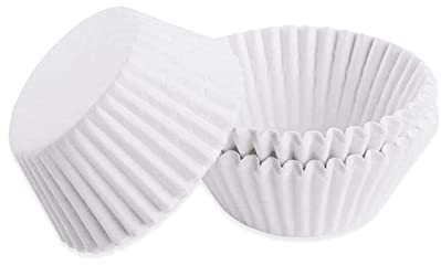 WENRENMK 100 Pezzi Pirottini Carta per Muffin Cupcake, 7 cm x 5 cm x 3,2 cm - Pirottini per Muffin per Feste di Compleanno, Matrimoni, Feste (Bianco)